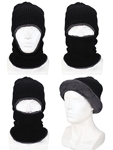 SATINIOR 2 Pcs Ski Masks Winter Balaclava Fleece - color: Black, Red, size: Large