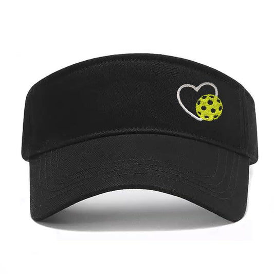 Embroidered Pickleball Visor Men Women,Gifts for Pickleball Lovers - color: Black, style: Pickleball Heart