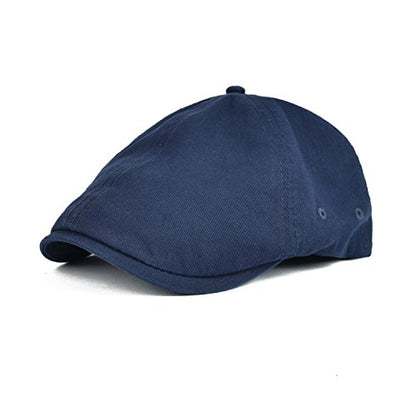 VOBOOM Cotton Washing Flat Cap Cabbie Hat Gatsby Ivy Irish Hunting Newsboy - color: Navy