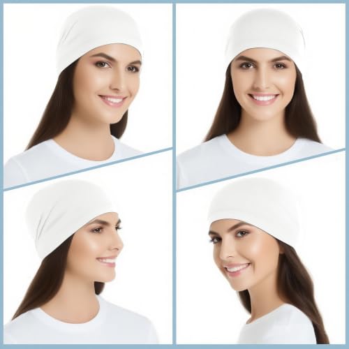 WTACTFUL Cooling Breathable Skull Cap Men Women, Sweat Wicking 1-2-4 Pack - color: 1 Piece - White