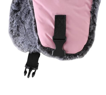 Connectyle Trapper Hat for Men Women Faux Fur Trooper Trapper Winter Hat with Ear Flaps Waterproof Ushanka Hunting Hats - color: Pink