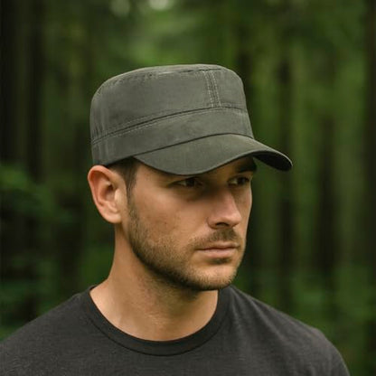 TopTie Army Cadet Cap Hat Polyester Cotton Twill Security Hat - color: Army Green