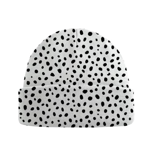 Beanie Knit Hat Winter Unisex Cuffed Beanies Skull Cap Warm Double Layer Thick Acrylic Cute for Girls Women Men - color: Spot