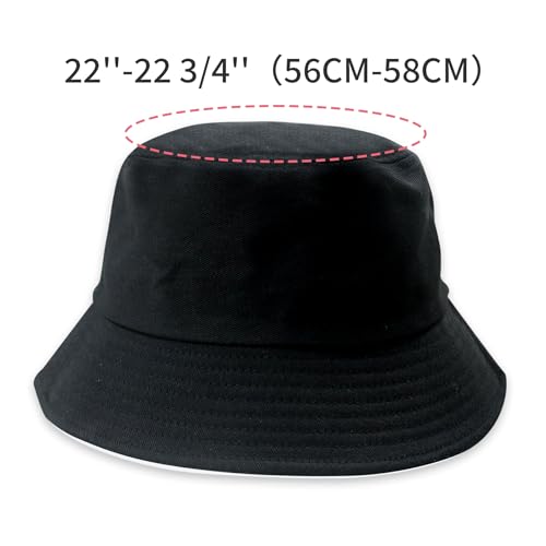 NPQQUAN Reversible Bucket Hats for Men Woman Packable Foldable Sun Hats for Women - color: Black/White(reversible)