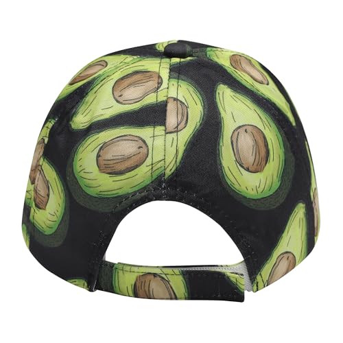 ZLYC Women Fashion Floral Print Baseball Cap Hawaiian Snapback Dad Hat - color: Avocado Black, size: One Size