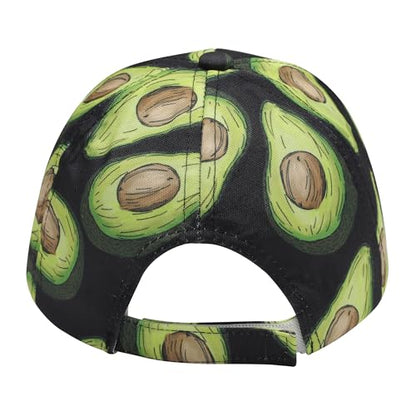ZLYC Women Fashion Floral Print Baseball Cap Hawaiian Snapback Dad Hat - color: Avocado Black, size: One Size