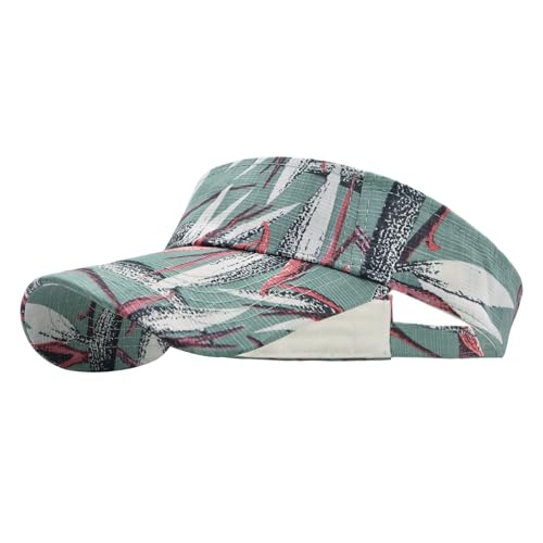 YAMEIZE Leopard Sun Visors for Women Men - Cheetah Print Running Golf Tennis Sun Hat Adjustable Ponytail Cap for Sport - color: Blue