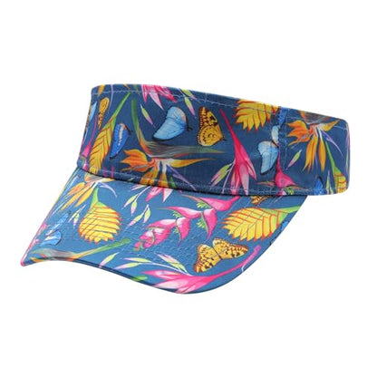 ZLYC Print Sports Sun Visors for Women Girls - color: Pattern Navy