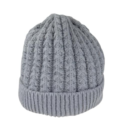 Humble Hilo Knit Hats Beanies for Women Winter Pom Beanie Men or Women Beanies Cable Knit Beanie - color: Grey