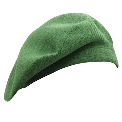 Wheebo Reversible Solid Color French Beret Hat for Women and Girls - color: Green