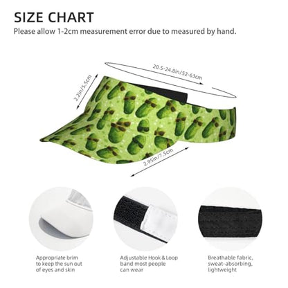 Sports Sun Visor Hat for Men Women, Adjustable Breathable Golf Tennis Cap - color: Pickle