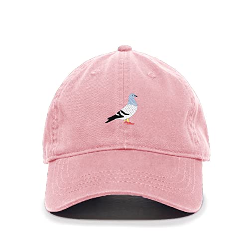 Pigeon Baseball Cap Embroidered Cotton Adjustable Dad Hat - color: Light Pink