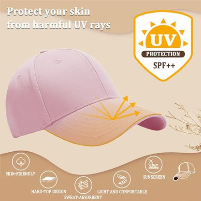 Adjustable Cotton Baseball Cap for Men Women - color: Pink