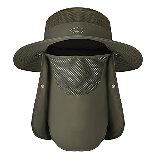 Sun Hats for Men Women UPF 50+ Waterproof Bucket Hat - color: Army Green