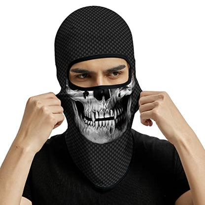 3D Balaclava Ski Mask Motorcycle Full Face Mask Outdoor Tactical Hood Headwear Mask Ghosts Skull Mask Men Women for Halloween - color: Style K