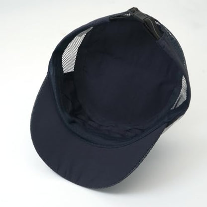 Cadet Army Cap Mesh Quick Qry Flat Top Cap Military Hat for Men Women - color: Navy