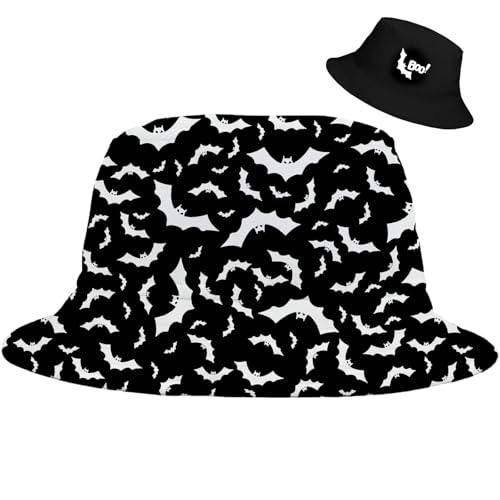 Bucket Hat for Men Women Funny Holiday Fishing Hat Cute Fisherman Cap - color: H-bat