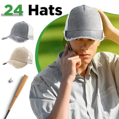 Suhine 24 Pcs Blank Trucker Hat Bulk,Unisex Baseball Cap - color: Bright Color