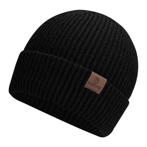 Oversize XXL Winter Beanie Knit Hat for Men - color: E1-black