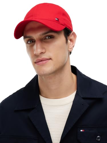 Tommy Hilfiger Men's Cotton Billy Adjustable Flap Baseball Cap - color: Primary Red