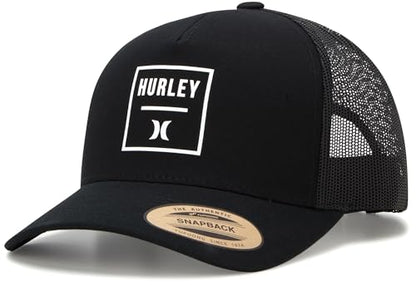 Hurley Mens Trucker Hat Fairway Mesh Trucker Hat, Quick Dry Snapback - color: Black