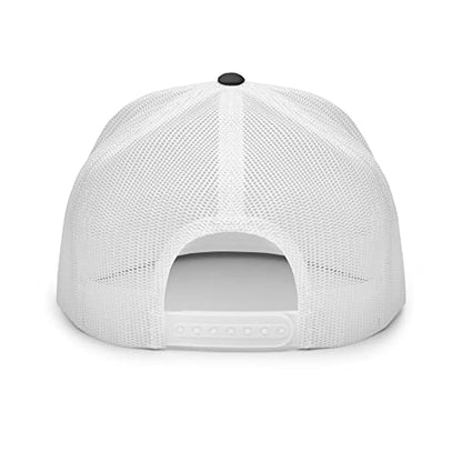 NX Upside Down Tampa Embroidered Flat Bill Trucker Hat High Crown Snapback Cap - color: Charcoal/ White