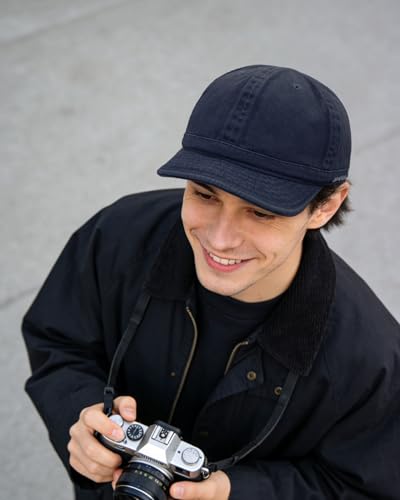 CLAPE Short Brim Hats for Men, Low Profile Soft Cotton Unstructured Dad Hat - color: Dy06-navy