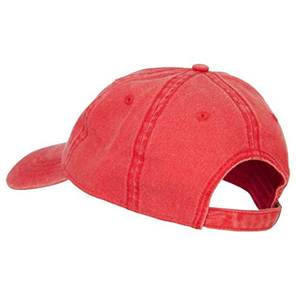 e4Hats.com Pine Tree Embroidered Washed Buckle Cap - color: Red