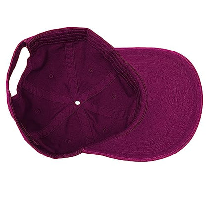 Glory Max 100% Cotton Baseball Cap Classic Plain Low Profile Golf Dad Hat Buckle Adjustable - color: Fuchsia