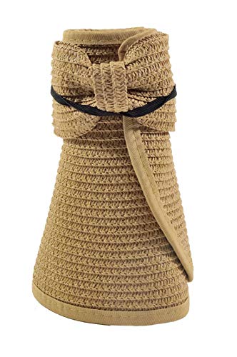 Coconut Creek Roll Up Visor Packable Beach Travel Sun Hat - color: Coffee