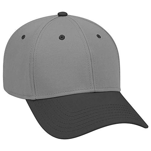OTTO 6 Panel Low Profile Superior Cotton Twill Cap - color: Blk/Ch.gry/Ch.gry