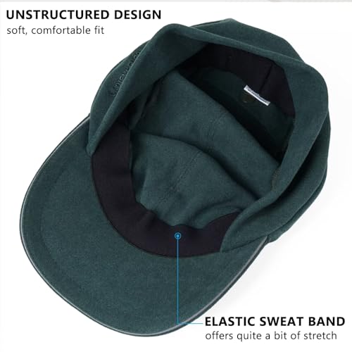 GADIEMKENSD Women's Winter Reflective Fleece Ponytail Hat with Drop Down Ear Warmer - color: Dark Green, size: 7-7 1/8