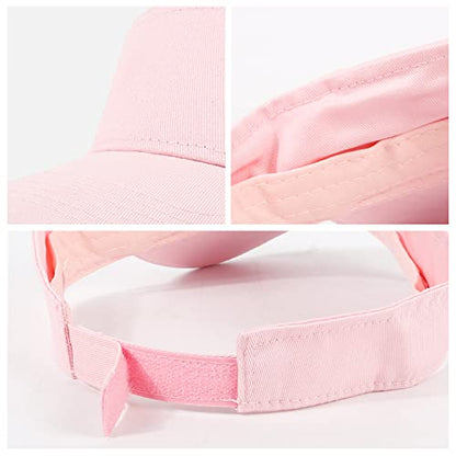 HH HOFNEN Sports Sun Visor Hats Cotton Adjustable Golf Caps for Men Women - color: #1b Solid Lightpink