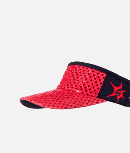Sparkle Headsweats Running Visor - color: Red
