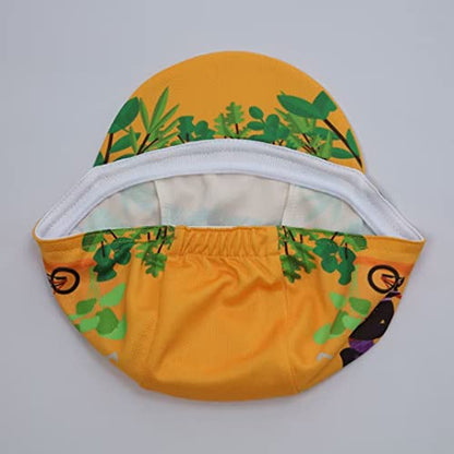Funny Cycling Cap - Polyester Skull Cycling Hat-Under Helmet -Cartoon Cycling Helmet Liner Breathable&Sweat Uptake - color: Fuu-aa