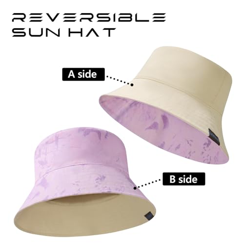 UPF 50+ Reversible Sun Hat - color: Beige/Pink Camo, size: Large