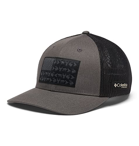 Columbia Unisex PHG Game Flag Mesh Ball Cap - color: Grill/Black, size: Small-Medium