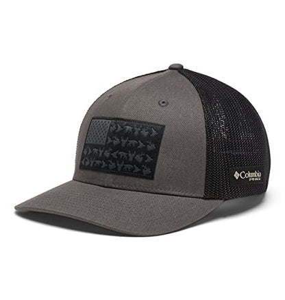 Columbia Unisex PHG Game Flag Mesh Ball Cap - color: Grill/Black, size: Large-X-Large