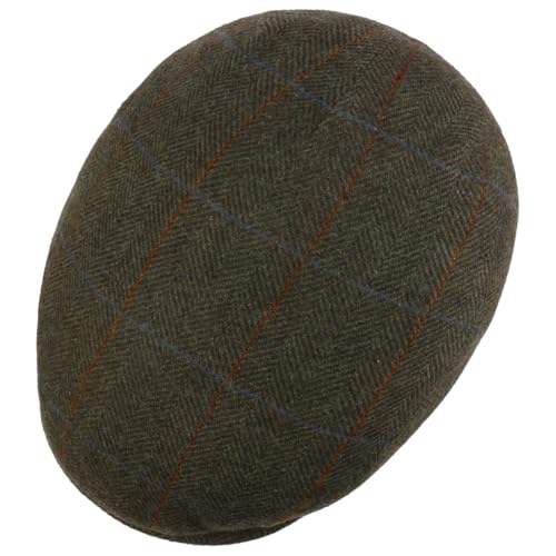 Lipodo Flat Cap with Checked Pattern Women/Men | Made in Italy - color: Olive, size: 6 7/8