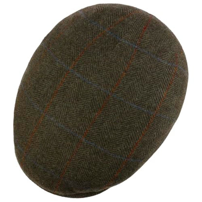 Lipodo Flat Cap with Checked Pattern Women/Men | Made in Italy - color: Olive, size: 6 5/8