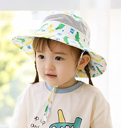 Home Prefer UPF50+ Wide Brim Sun Hat Boys Girls Sun Protection Hat Zoo Beach Swim Safari Bucket Hat for Baby Toddler Kid - color: Crocodile, size: 2-4T