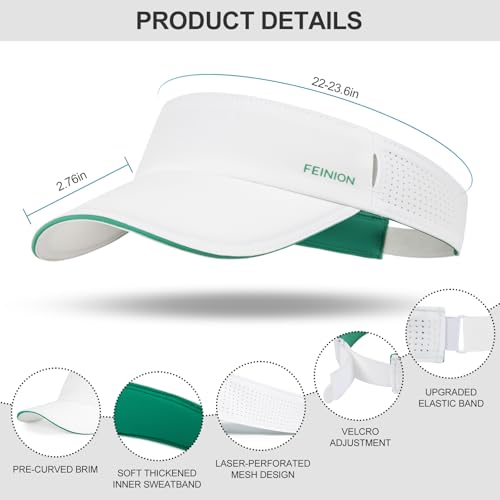 FEINION Women Stretchy Sun Visor with Sunglass Slot Baseball Hat - color: White