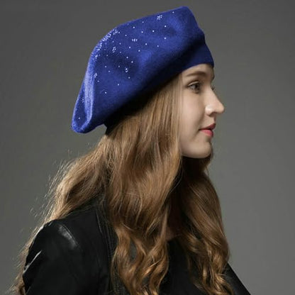 Sumolux Women Beret Hat French Beret Beanie Cap Classic Solid Color - color: Royal Blue, size: One Size