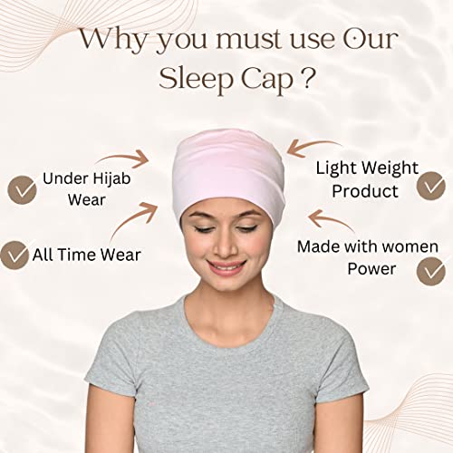 Chemo Hats Solid Sleep Cap Women's Bamboo Soft Headwear Cancer Cap Chemo Headwear Women - color: Pink