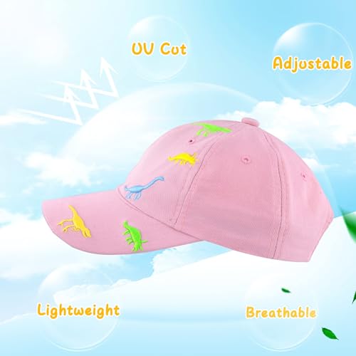 BAVST Boy Baseball Cap for Baby Toddler Girls Summer Cap Sun Protection Dinosaur Kids Trucker Hats for 1-3Years Old - color: Z-black+pink