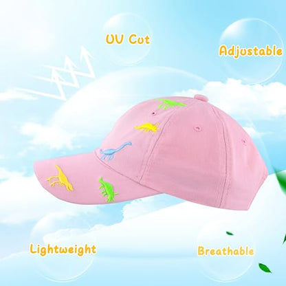 BAVST Boy Baseball Cap for Baby Toddler Girls Summer Cap Sun Protection Dinosaur Kids Trucker Hats for 1-3Years Old - color: Z-black+pink