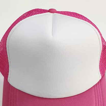 12 Pack Sublimation Hats for Men Blank Trucker Hats Bulk Snapback Mesh Women Baseball Caps DIY Custom 18 Colors - color: Rose Red and White