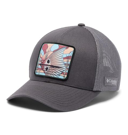 Columbia Unisex PFG Patch Mesh Ball Cap - color: Shark/City Grey/Redfish Shine, size: Large-X-Large