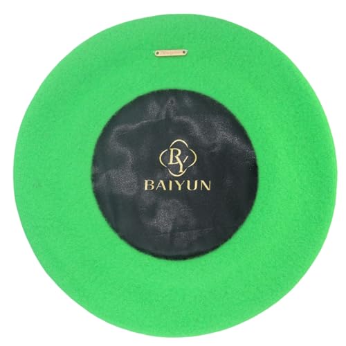 Classic Wool French Red Beret Hats for Women Men - color: M--green