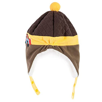 Toddlers Baby Girls and Boys Crochet Earflap Pilot Hats Beanie Cap Winter Warm Knit Caps Ear Protection Cap - color: Hat1-brown